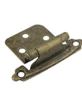 10 Pack Self Closing Overlay Flush Cabinet Hinges in Green Bronze for Kitchen Cabinets, Furniture, Silent Soft Close Hardware