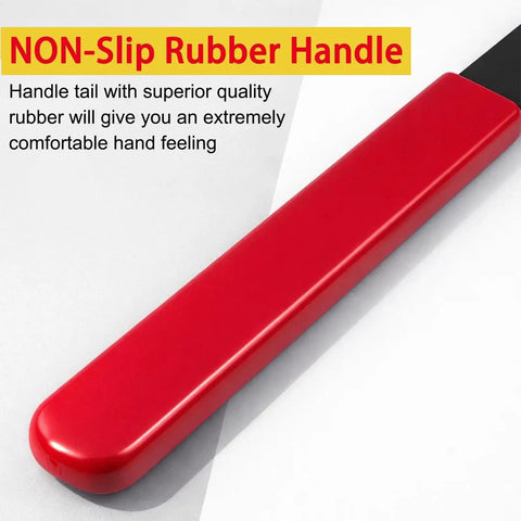 Close-up of non-slip red rubber handle from Pro Grade Crank Pulley Harmonic Damper Holding Tool Set With Crank Bolts