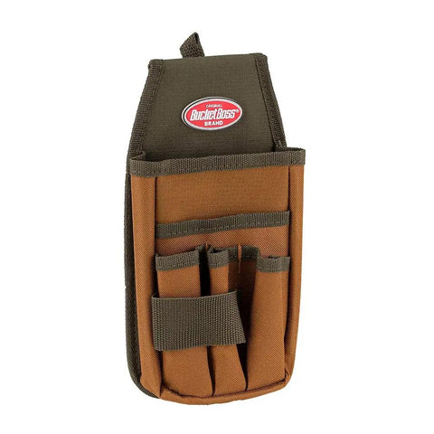 FlapFit Utility Pouch With 5 Pockets And Exterior Tool Loop, Original Series Brown Durable Poly Ripstop 600D Tool Organizer