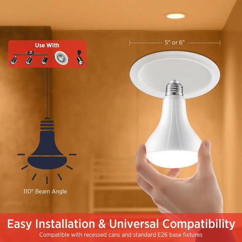 Fresh Br30 Led Bulb Four Pack Brings Straight Up Solid 650 Lumen Glow With Mellow 2700k Soft White Ambiance And Crisp Cri90 Detail In A Non Dimmable Fit Your Living Space Gonna Really Dig, being installed.