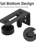 Sliding Barn Door Floor Guide With Adjustable Roller Wall Mount Eight Assembly Options Flush Bottom Design Black Finish