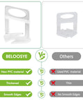 Comparison of 1/8 Inch Tile Leveling Clips Kit 1000pcs with others, highlighting new PVC, thickness, and smooth edges.