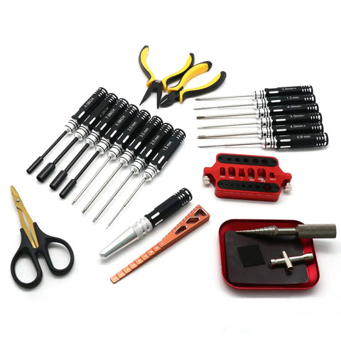 All In One 23 In 1 RC Tool Kit With Screwdriver Set Pliers Hex Sleeve Wrenches Sockets And Repair Tools For RC Helicopter Projects