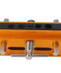 Self Centering Doweling Jig Kit Metric Adjustable Width Drilling Guide With Six Bushings, gold aluminum, front view