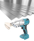 Cordless Electric Metal Shear With 360 Degree Rotating Head, robust power tool cutting through metal sheets.