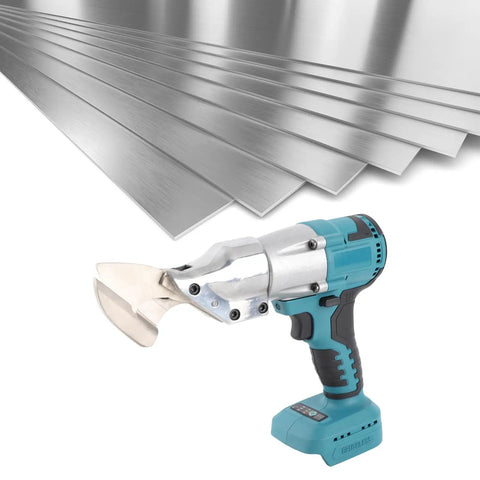 Cordless Electric Metal Shear With 360 Degree Rotating Head, robust power tool cutting through metal sheets.