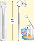Durable Stainless Steel Dental Mirror For At Home Teeth Cleaning And Mouth Inspection With Storage Box, curved head displayed