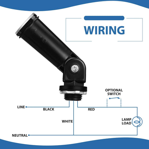 Wiring diagram for 4 Pack Dusk To Dawn Outdoor Light Sensor Switches 120V Photoelectric Sensor With Swivel Mount For Conduit Lighting