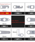 Universal Safe Cam Cylinder Lock tongue options for mailbox and cabinet security, sizes 35mm to 55mm displayed.
