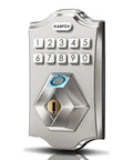 KS2 Fingerprint Keyless Entry Deadbolt With Keypad Smart Lock For Front Door in Satin Nickel, keypad and fingerprint access
