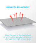 Heavy Duty Pro Grade Aluminized Heat Shield Mat With Adhesive Backing Thermal Barrier Blanket 12x24 Inches Reflective Fiberglass Insulation