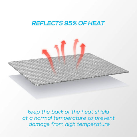 Heavy Duty Pro Grade Aluminized Heat Shield Mat With Adhesive Backing Thermal Barrier Blanket 12x24 Inches Reflective Fiberglass Insulation