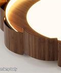 Top Shelf Wood Grain Led Ceiling Light Fixture, Solid Flush Mount with wood grain body and soft illumination for modern decor.