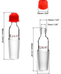 24 By 40 Standard Taper Inner Joint Thermometer Adapter Set Borosilicate Glass 2 Pack For Precise Vapor Temperature Readouts In Lab Glassware Classroom Friendly Pro Gear For Benchtop Setups, 24/40 size with red cap and dimensions