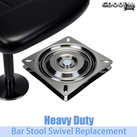 2 Pack 7 Inch Boat Seat Swivel Replacements next to bar stool, heavy duty square ball bearing seat swivel, rust resistant