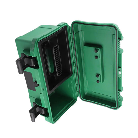 Open green Tractor Tool Box Portable Organizer With Removable Tray Durable PP Plastic Carrier for UTV ATV Truck Car Universal Fitment