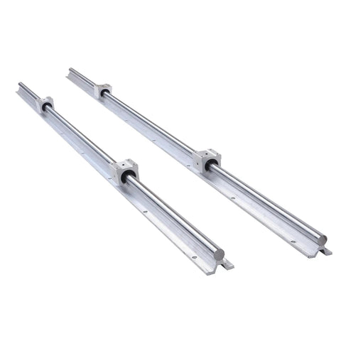 SBR 16 1500mm Linear Guide Rail Kit With Four SBR16UU Bearing Blocks Sliders For CNC Machines Industrial Grade Rails on white