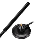 Amp Up Your Signal Fast With This Beefy 4G LTE Cellular Antenna Featuring A Heavy Duty Magnetic Mount Pure Copper Core And Serious Wide Band Gain For Trucks Routers And Dash Cams, black antenna with magnetic base.