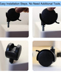 Installation of Swivel Caster Wheels Four Pack 1.5 Inch Locking Casters With 6.25 Mm Straight Stem for furniture with reserved holes