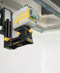 Fine Tuning Laser Level Bracket With Quarter Inch 20 Threaded L Shape Magnetic Pivot Base Adjustable Clip installed on ceiling
