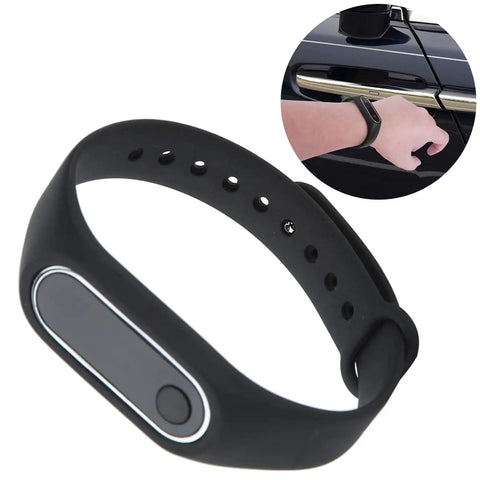 Anti Static Wristband With Automatic Static Eliminator Silicone Wrist Strap for home and work featuring a black silicone band