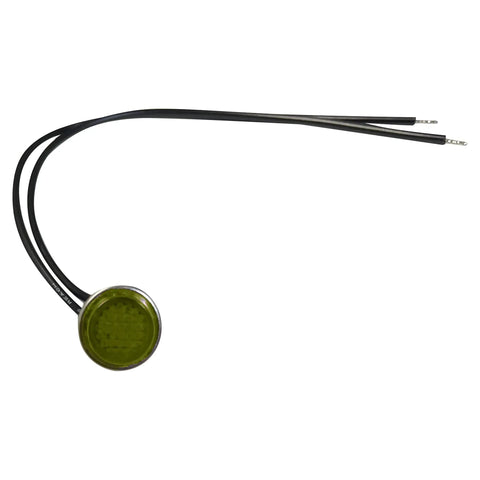 Front view of Universal 12V Amber Indicator Light Pack with Half Inch Mounting Diameter, part of 5 Pack, for dash and exterior mounts