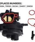 Carburetor Kit With Air Filter Assembly For Riding Lawn Mower Engines TB110 TB115 TB200 TB230 with gaskets and connectors