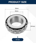 Tapered Roller Bearing Cone 30Mm Bore 55Mm OD 20.5Mm Thick Chrome Steel Heavy Duty Load Bearing ABEC3 Product Size Diagram