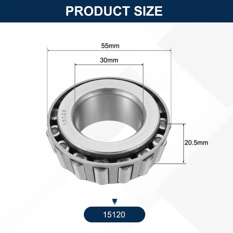 Tapered Roller Bearing Cone 30Mm Bore 55Mm OD 20.5Mm Thick Chrome Steel Heavy Duty Load Bearing ABEC3 Product Size Diagram