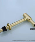 Brass Round Bottle P Trap For Basin Sinks, Adjustable Height Waste Drain Tube Kit in brushed gold with G1 1/4 inch inlet