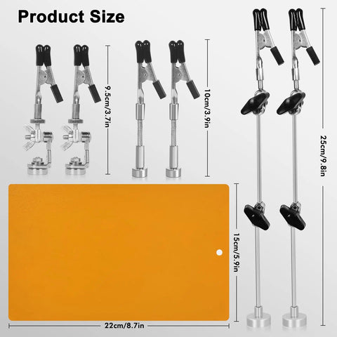 Pro Grade Six Arm Magnetic Helping Hands Soldering Station With Heavy Duty Base for PCB Work product size dimensions