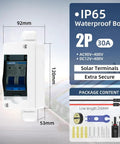 Built Tough Outdoor Solar Panel Disconnect Switch 30 Amp 400V Breaker Box With IP65 Waterproof Enclosure front view.
