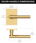 Champagne Bronze Dummy Interior Door Handles 1 Pack, nonfunctional lever with 2.56" plate and 4.8" handle