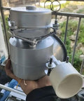 Close-up of 1000W 220V Water Turbine Generator For Remote Areas Outdoor Mini Hydroelectric Power System showing 50mm pipe intake