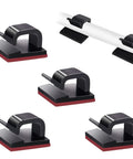 50 Pack Peel And Stick Self Adhesive Cable Clips And Wire Organizers, black, installed and uninstalled views, against surfaces
