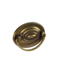 Oval Dresser Pulls Set, Two And A Quarter Inch Center To Center, Antique English Finish, front view in vintage style, 10 pack