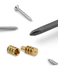 Heavy Duty Copper Dowel Table Leaf Hardware Set With Bolt Sleeve Connectors And Fasteners For Replacing Table Leaves And Cabinet Hardware Spares Lifetime Parts DIY Friendly And Built To Last, brass sleeves and screws
