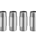 Set of 4 Three Eighths Inch Stainless Steel Pipe Nipple Set 304 Three Eighths Inch NPT To Three Eighths Inch NPT Heavy Duty SCH40