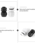 40 Piece Waterproof Cable Gland Connector Kit With High Insulation Plastic Glands, black and white, rainproof protection