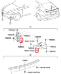 Diagram showing 20 Pack Push In Engine Splash Shield Fender Liner Trunk Lid Trim Retainer Clips 90467-07201 for Toyota and Lexus models.