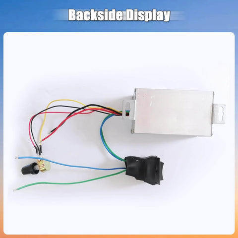 Backside view of DC Motor Speed Controller With Pulse Width Modulation PWM For 12V 24V 36V 48V 60V Systems, wires visible