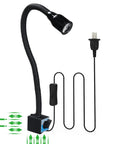 Heavy Duty LED Magnetic Work Light With Rock Solid Kickass Magnet Grip And Flexible Gooseneck IP65 Waterproof 9 Watt 900 Lumen workshop lamp with flexible neck and power cord.