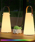 Two Pack Rechargeable Outdoor Lanterns With IP44 Waterproof Cordless Portable Hanging And Table Lamps