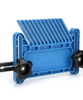Adjustable Woodworking Featherboard Set Boss Level Fence Control Guide For Table Saw And Router Table Stackable Safety Push Block 2 Pack, blue with black knobs.