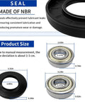 Washer Seal Bearing Kit For Samsung Replacement DC62-00156A with product dimensions and features displayed