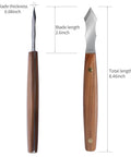 Heavy Duty Long Neck Marking Knife For Woodworking with 2.6-inch blade and brown dual-groove handle for precision work.