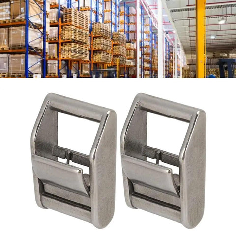 Beefy Heavy Duty 316 Stainless Steel Cam Buckles 2 Pack Adjustable Lock Sliders For 1.06 Inch Webbing Quick Release Fasteners Replacement 1763 Pounds Load Capacity