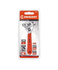 4 Inch Adjustable Cushion Grip Wrench With Ergonomic Handle, Hex Jaw Design For Tight Grips, Half Inch Capacity, Carded Packaging