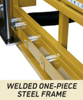 Close-up of the welded one-piece steel frame of the Badass Vertical Panel Saw With 3Hp Worm Drive Motor And 120 Volt 1Ph Power.