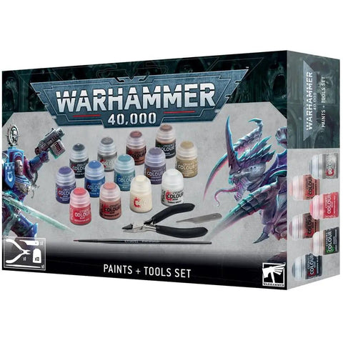 Warhammer 40K Paints And Tools Set For Miniature Painting Hobbyists Starter Kit Includes Base Paints Tools Brushes And Accessories